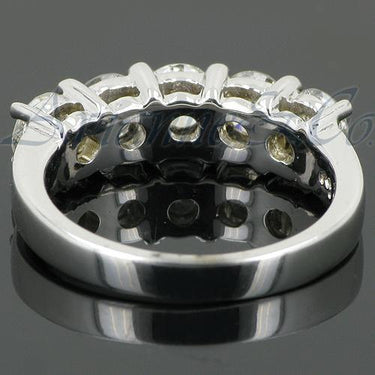 14K White Solid Gold Womens Five Stone Diamond Anniversary Ring 1.70 Ctw